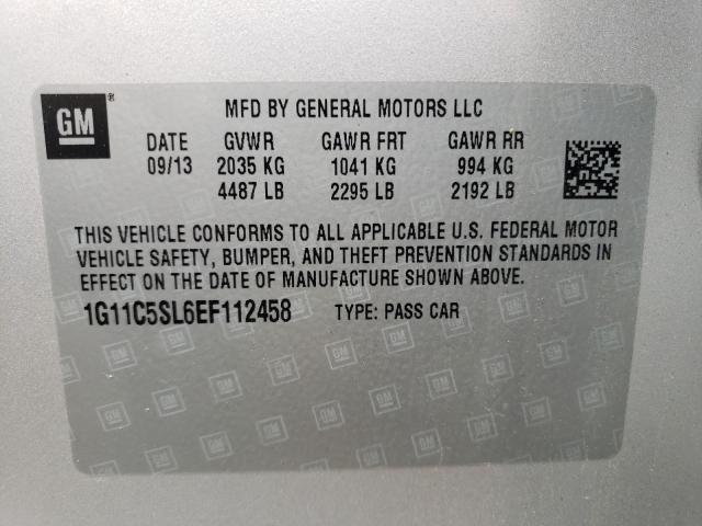 Photo 9 VIN: 1G11C5SL6EF112458 - CHEVROLET MALIBU 1LT 