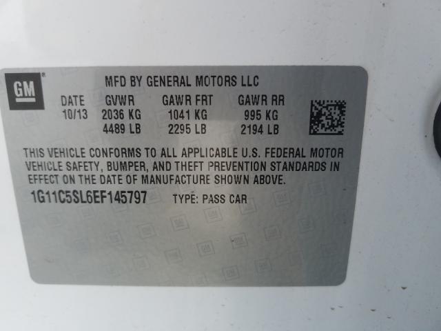 Photo 9 VIN: 1G11C5SL6EF145797 - CHEVROLET MALIBU 1LT 