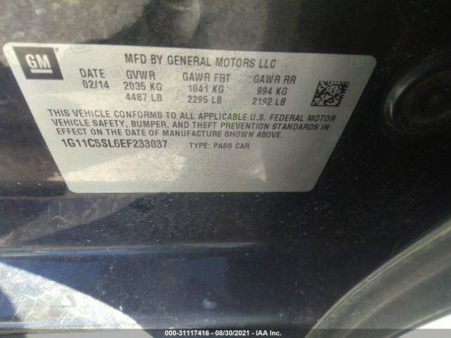 Photo 8 VIN: 1G11C5SL6EF233037 - CHEVROLET MALIBU 