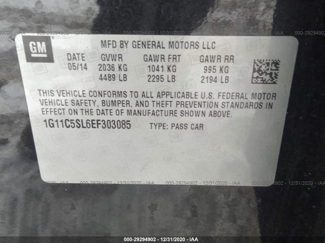 Photo 8 VIN: 1G11C5SL6EF303085 - CHEVROLET MALIBU 