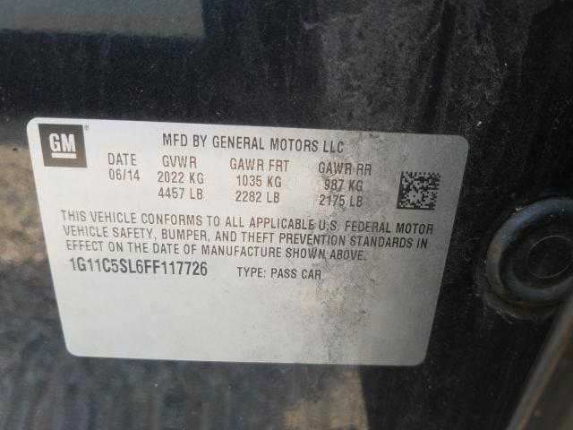 Photo 9 VIN: 1G11C5SL6FF117726 - CHEVROLET MALIBU 1LT 