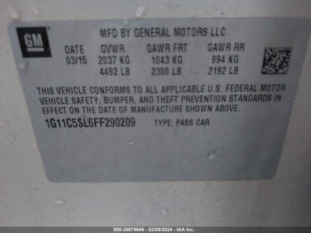 Photo 8 VIN: 1G11C5SL6FF290209 - CHEVROLET MALIBU 