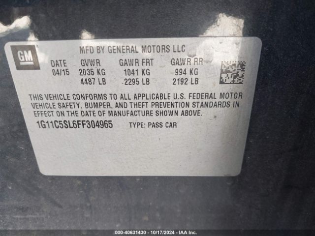 Photo 8 VIN: 1G11C5SL6FF304965 - CHEVROLET MALIBU 