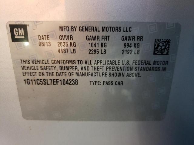 Photo 9 VIN: 1G11C5SL7EF104238 - CHEVROLET MALIBU 1LT 