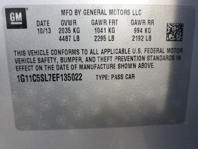 Photo 11 VIN: 1G11C5SL7EF135022 - CHEVROLET MALIBU 1LT 