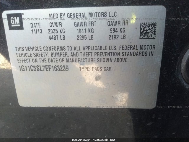 Photo 8 VIN: 1G11C5SL7EF163239 - CHEVROLET MALIBU 