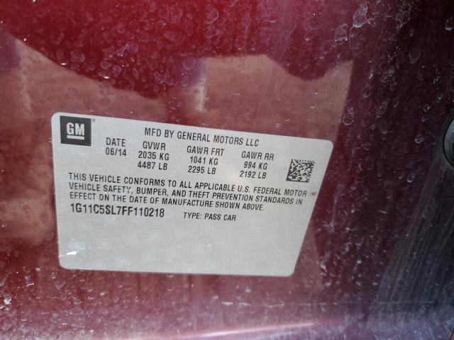 Photo 11 VIN: 1G11C5SL7FF110218 - CHEVROLET MALIBU 1LT 