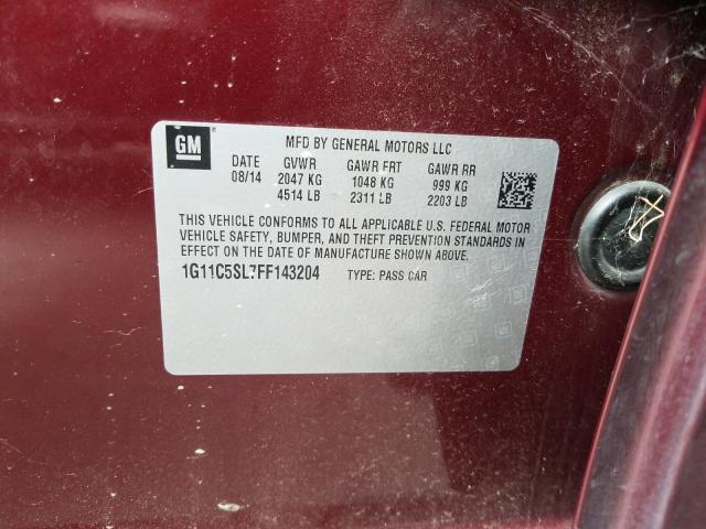 Photo 9 VIN: 1G11C5SL7FF143204 - CHEVROLET MALIBU 1LT 