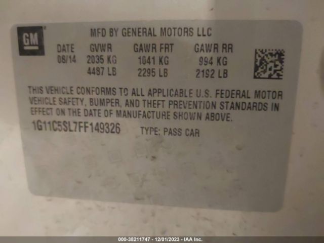 Photo 8 VIN: 1G11C5SL7FF149326 - CHEVROLET MALIBU 