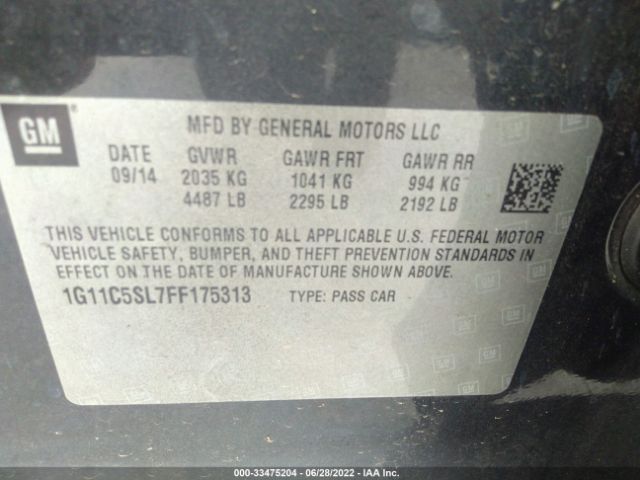 Photo 8 VIN: 1G11C5SL7FF175313 - CHEVROLET MALIBU 