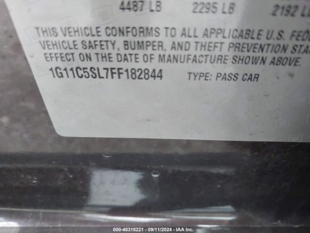 Photo 8 VIN: 1G11C5SL7FF182844 - CHEVROLET MALIBU 