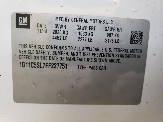 Photo 9 VIN: 1G11C5SL7FF227751 - CHEVROLET MALIBU 1LT 