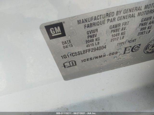 Photo 8 VIN: 1G11C5SL8FF294004 - CHEVROLET MALIBU 