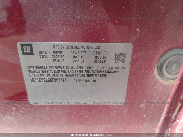 Photo 8 VIN: 1G11C5SL9EF263424 - CHEVROLET MALIBU 