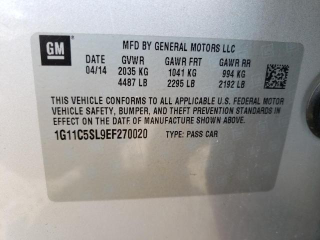 Photo 9 VIN: 1G11C5SL9EF270020 - CHEVROLET MALIBU 1LT 