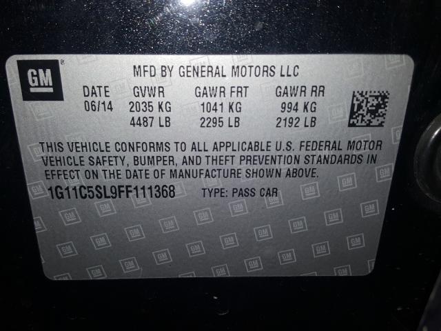 Photo 9 VIN: 1G11C5SL9FF111368 - CHEVROLET MALIBU 1LT 