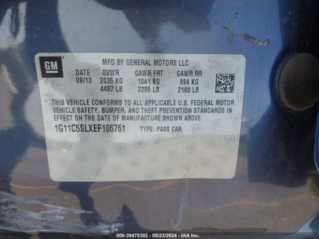 Photo 8 VIN: 1G11C5SLXEF106761 - CHEVROLET MALIBU 