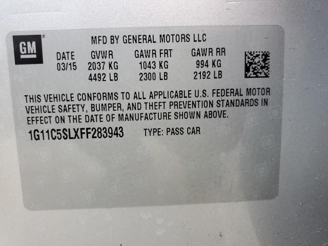 Photo 12 VIN: 1G11C5SLXFF283943 - CHEVROLET MALIBU 1LT 