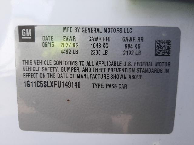 Photo 9 VIN: 1G11C5SLXFU149140 - CHEVROLET MALIBU 1LT 