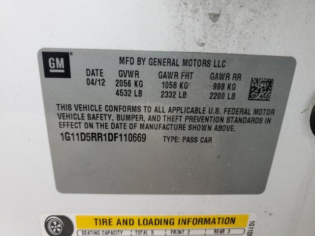 Photo 12 VIN: 1G11D5RR1DF110669 - CHEVROLET MALIBU 1LT 