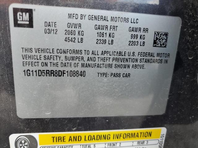 Photo 11 VIN: 1G11D5RR8DF108840 - CHEVROLET MALIBU 1LT 