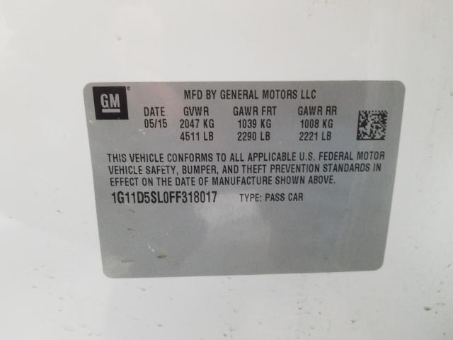 Photo 9 VIN: 1G11D5SL0FF318017 - CHEVROLET MALIBU 2LT 