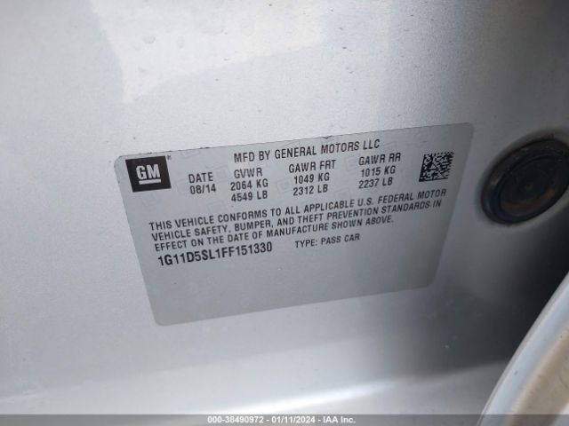 Photo 8 VIN: 1G11D5SL1FF151330 - CHEVROLET MALIBU 