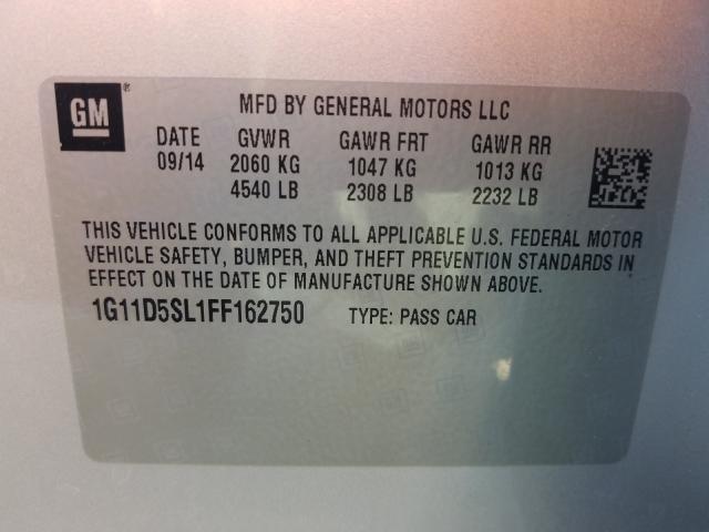 Photo 9 VIN: 1G11D5SL1FF162750 - CHEVROLET MALIBU 2LT 