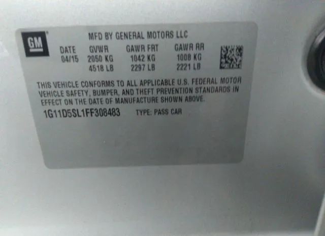 Photo 8 VIN: 1G11D5SL1FF308483 - CHEVROLET MALIBU 