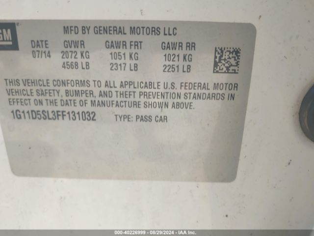 Photo 8 VIN: 1G11D5SL3FF131032 - CHEVROLET MALIBU 