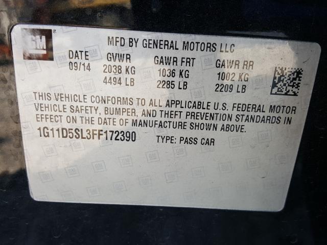 Photo 9 VIN: 1G11D5SL3FF172390 - CHEVROLET MALIBU 2LT 