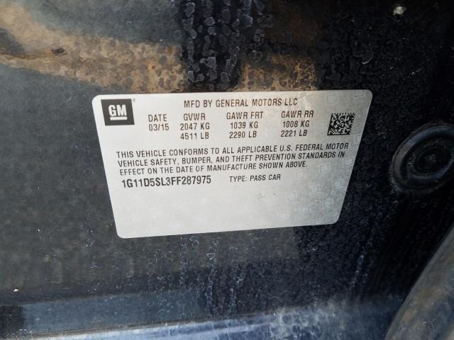 Photo 9 VIN: 1G11D5SL3FF287975 - CHEVROLET MALIBU 2LT 