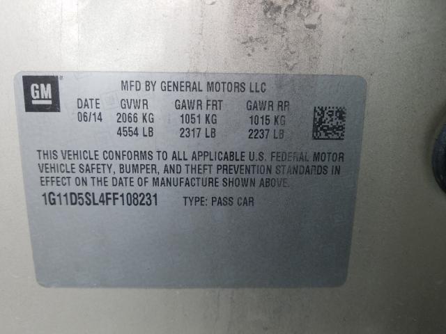 Photo 9 VIN: 1G11D5SL4FF108231 - CHEVROLET MALIBU 2LT 