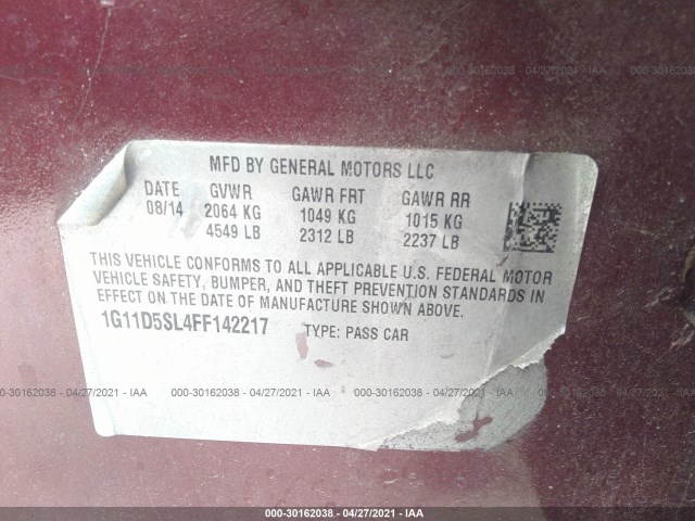 Photo 8 VIN: 1G11D5SL4FF142217 - CHEVROLET MALIBU 