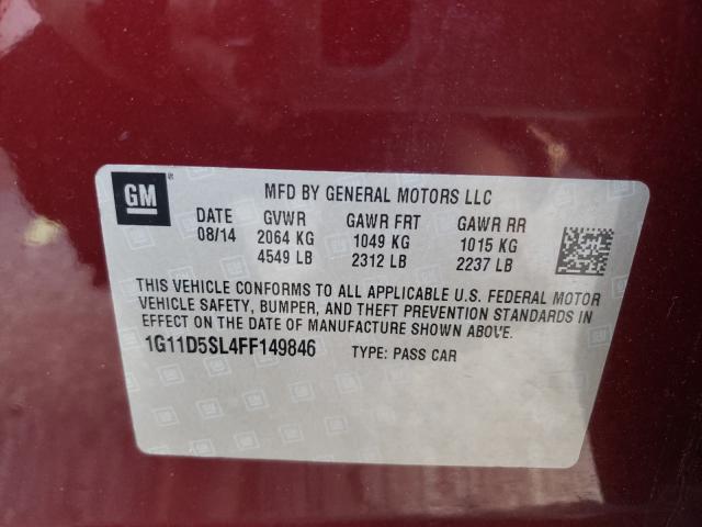 Photo 9 VIN: 1G11D5SL4FF149846 - CHEVROLET MALIBU 2LT 