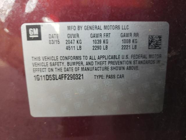 Photo 9 VIN: 1G11D5SL4FF290321 - CHEVROLET MALIBU 2LT 