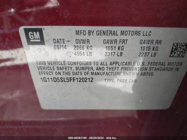 Photo 8 VIN: 1G11D5SL5FF120212 - CHEVROLET MALIBU 