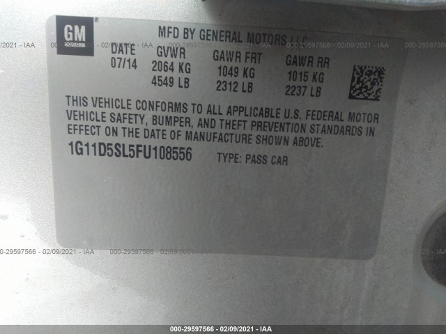 Photo 8 VIN: 1G11D5SL5FU108556 - CHEVROLET MALIBU 