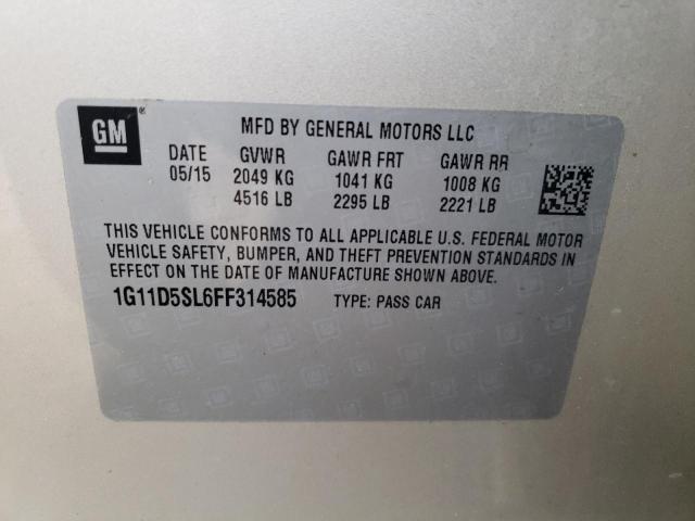 Photo 11 VIN: 1G11D5SL6FF314585 - CHEVROLET MALIBU 2LT 