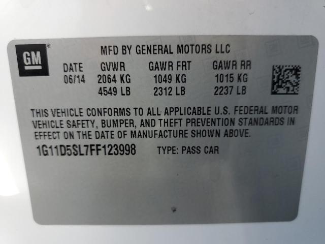 Photo 9 VIN: 1G11D5SL7FF123998 - CHEVROLET MALIBU 2LT 