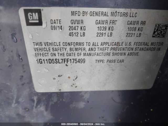 Photo 8 VIN: 1G11D5SL7FF175499 - CHEVROLET MALIBU 