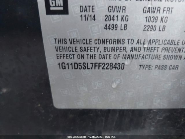 Photo 8 VIN: 1G11D5SL7FF228430 - CHEVROLET MALIBU 