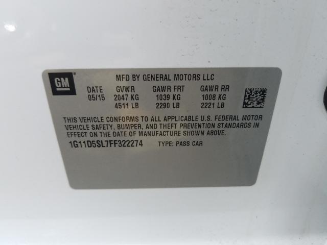 Photo 9 VIN: 1G11D5SL7FF322274 - CHEVROLET MALIBU 2LT 