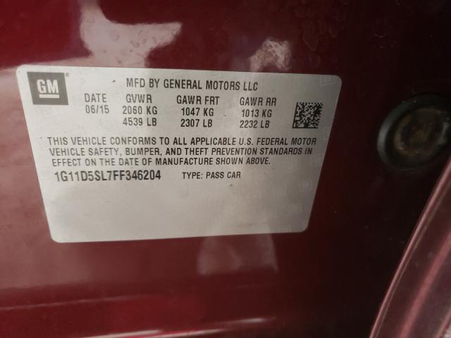 Photo 9 VIN: 1G11D5SL7FF346204 - CHEVROLET MALIBU 2LT 