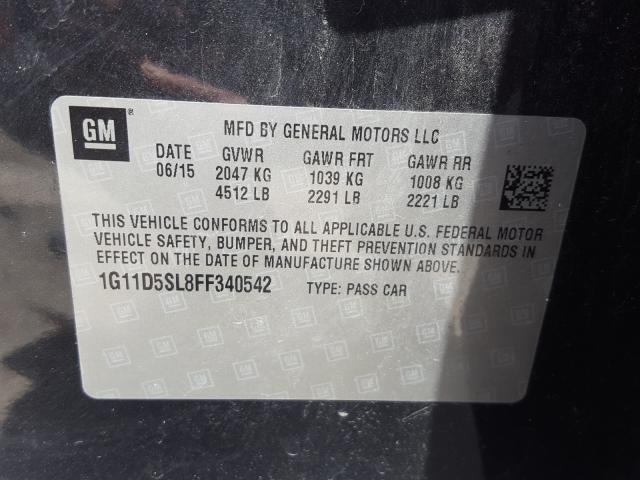 Photo 9 VIN: 1G11D5SL8FF340542 - CHEVROLET MALIBU 2LT 