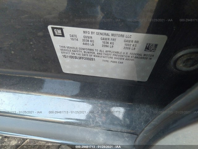 Photo 8 VIN: 1G11D5SL9FF209281 - CHEVROLET MALIBU 