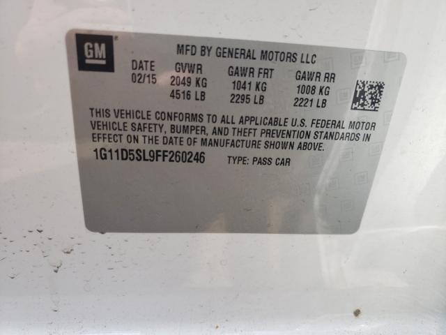 Photo 9 VIN: 1G11D5SL9FF260246 - CHEVROLET MALIBU 2LT 