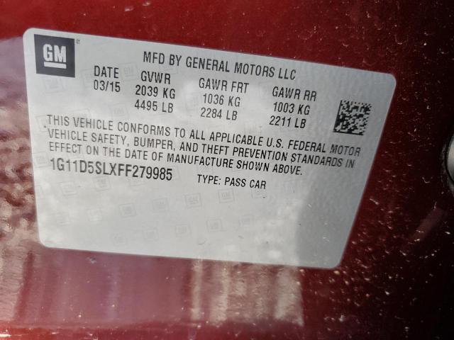 Photo 11 VIN: 1G11D5SLXFF279985 - CHEVROLET MALIBU 2LT 