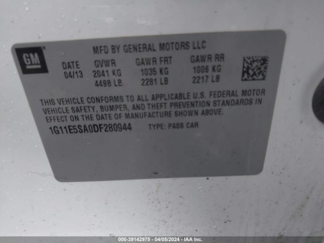 Photo 8 VIN: 1G11E5SA0DF280944 - CHEVROLET MALIBU 