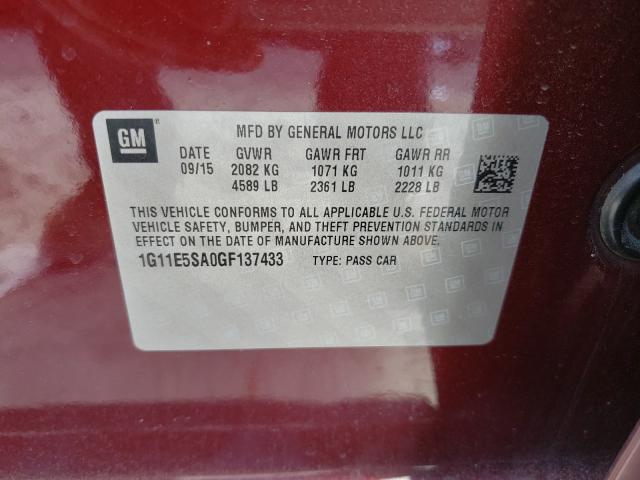 Photo 9 VIN: 1G11E5SA0GF137433 - CHEVROLET MALIBU LIM 